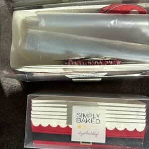 Santa decorative paper loaf pans 5 packages of 6 with plastic bags